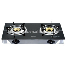 Glass Top Double Burner table gas stove, gas cooker